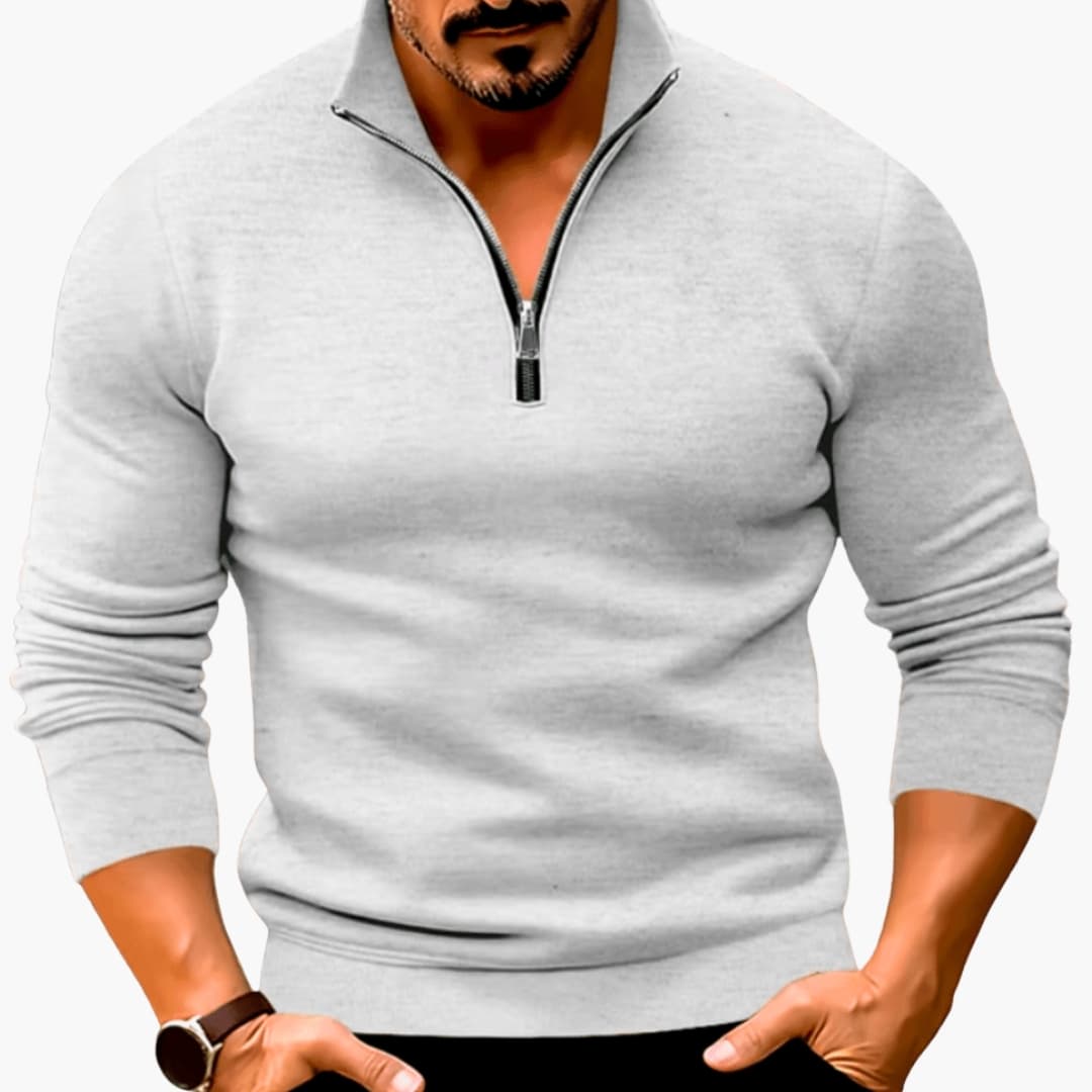 Pull Homme Classique à Demi Zip