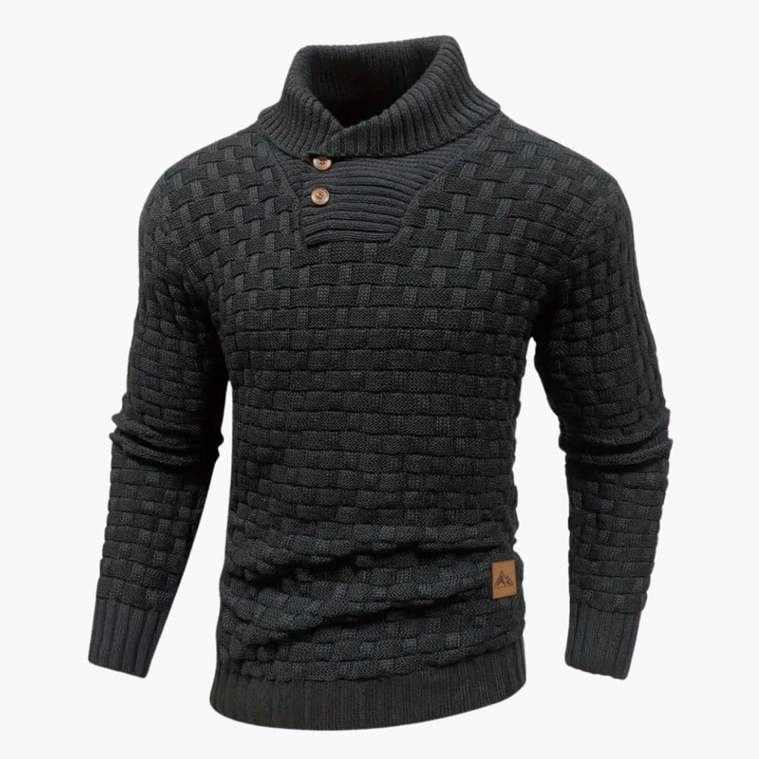 Pull Homme Col Châle Motif Tressé