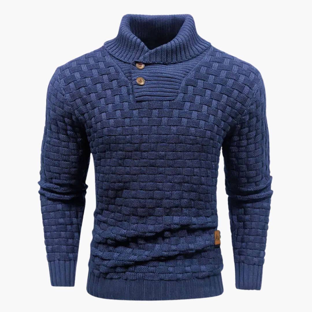 Pull Homme Col Châle Motif Tressé
