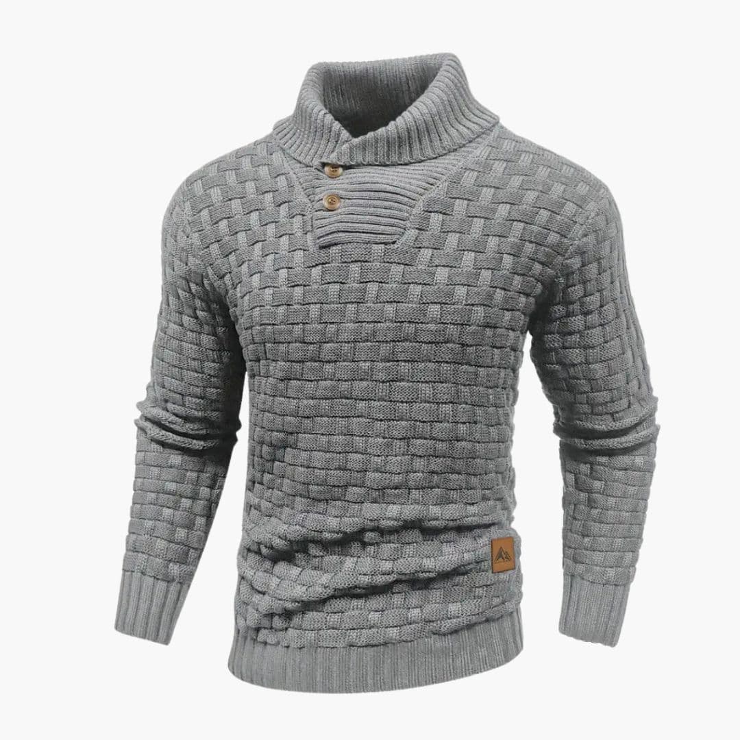 Pull Homme Col Châle Motif Tressé