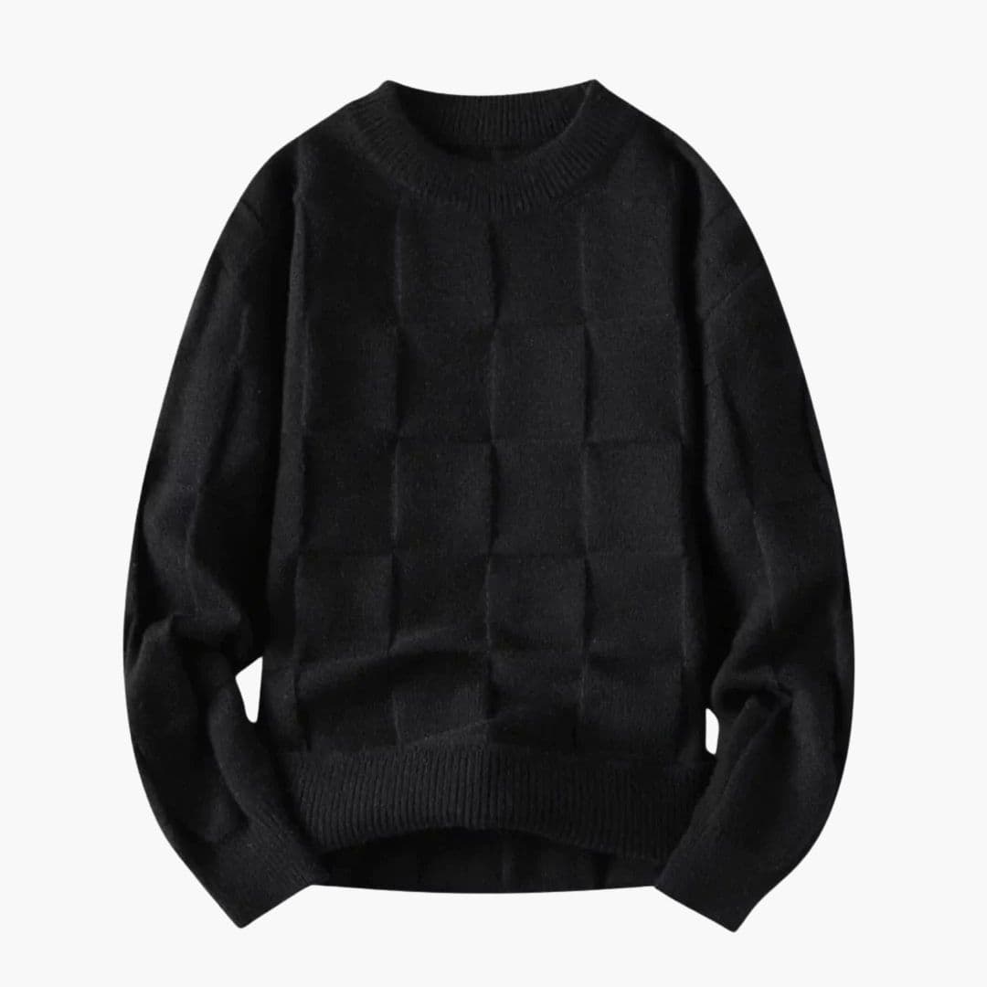 Pull Homme Col Rond avec Finitions Côtelées