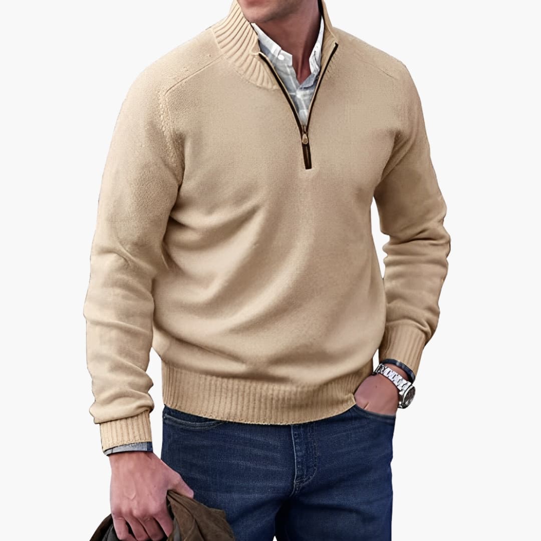 Pull Homme à Col Demi Zippé