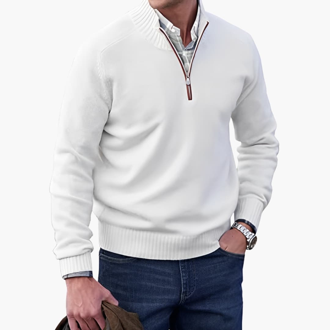 Pull Homme à Col Demi Zippé