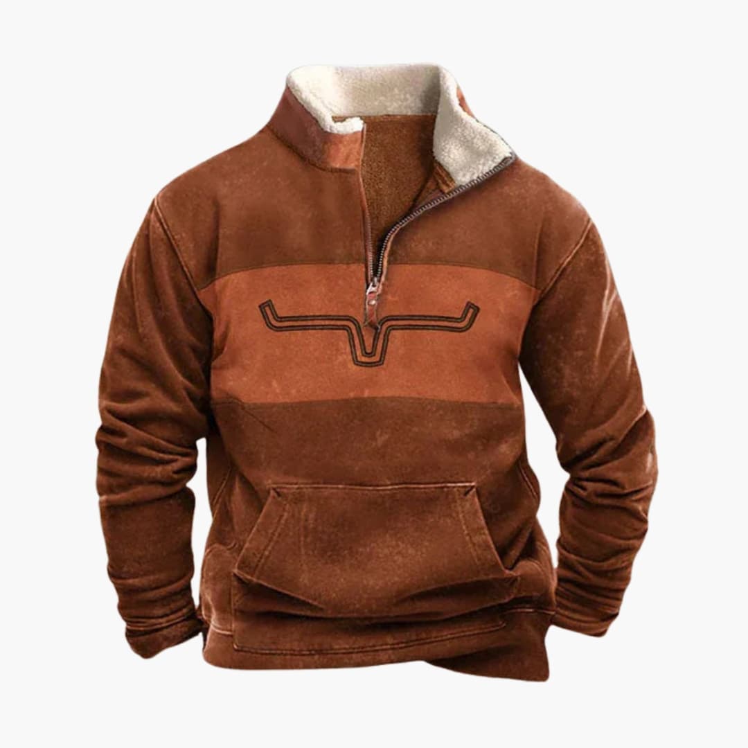 Pull Homme avec Col Montant et Demi-Zip