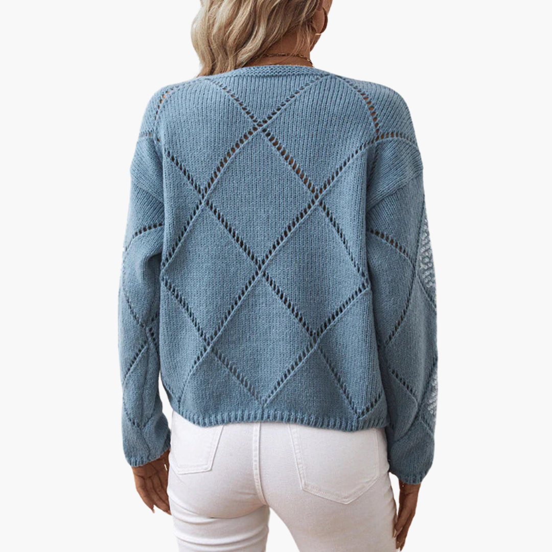 Pull pour femme avec motif tricoté et détails en strass