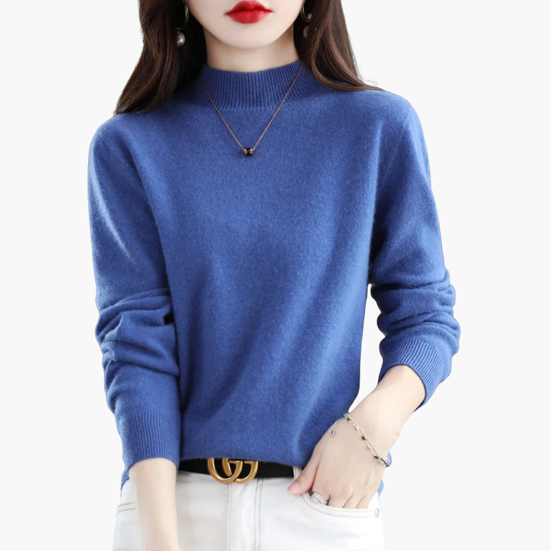 Pull à col montant à manches longues pour femme