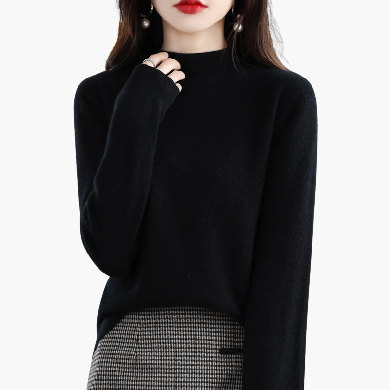 Pull à col montant à manches longues pour femme