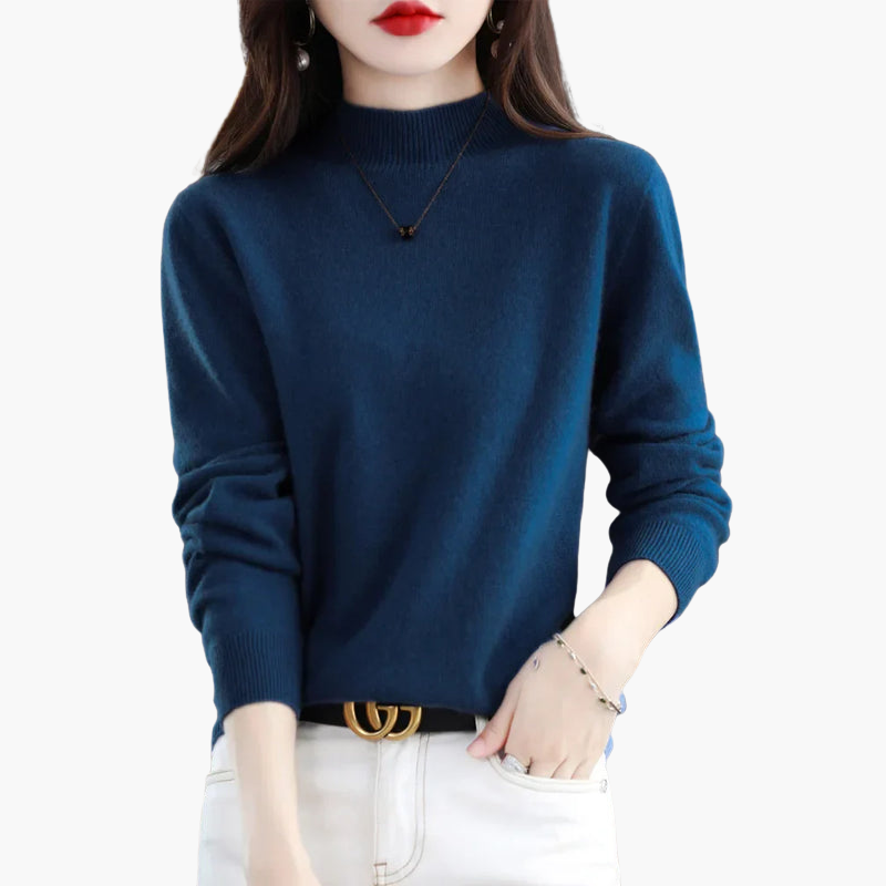Pull à col montant à manches longues pour femme