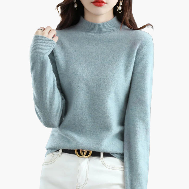 Pull à col montant à manches longues pour femme