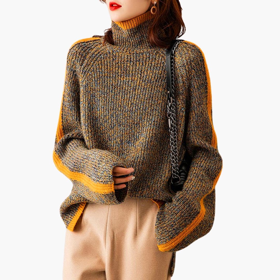 Pull à col roulé féminin
