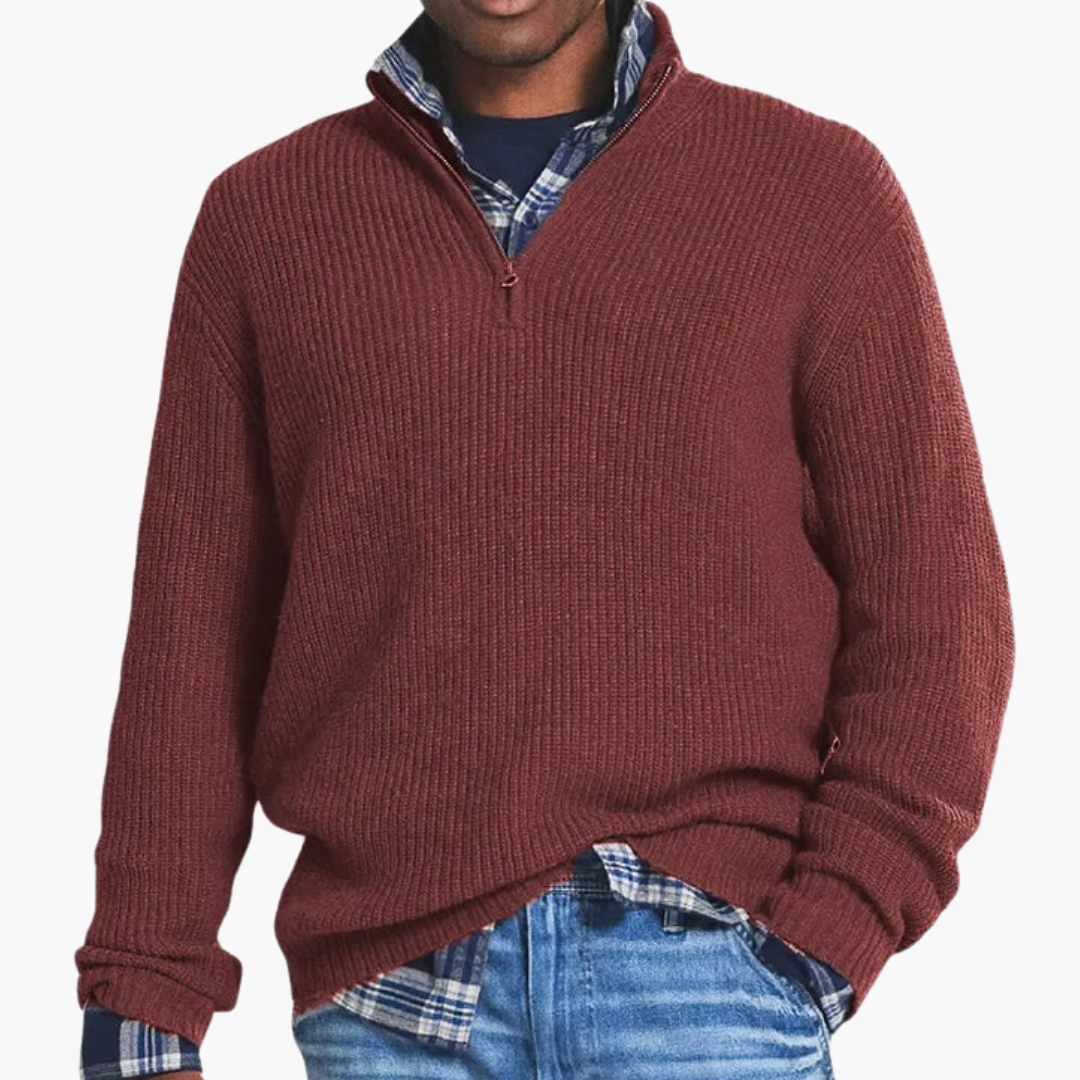 Pull à col zippé pour homme