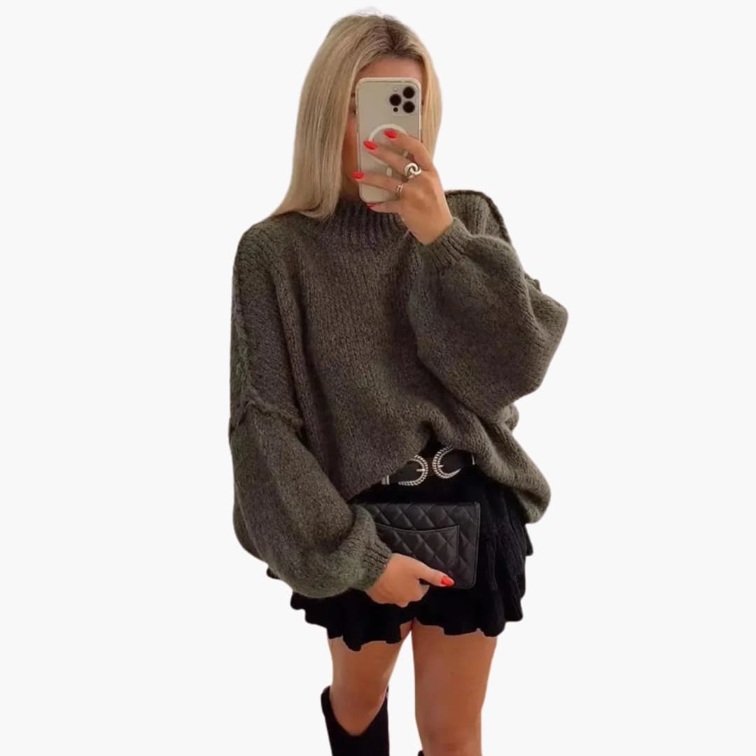 Pull oversized de outono para mulher