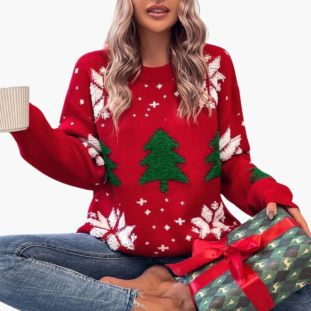 Pull de Noël Femme avec Col Rond