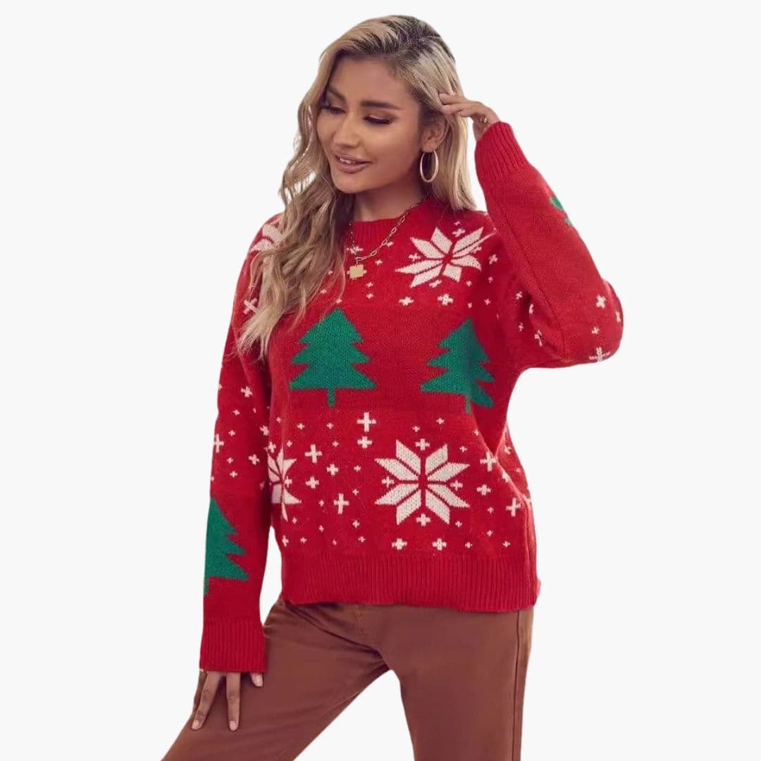 Pull de Noël Femme avec Col Rond