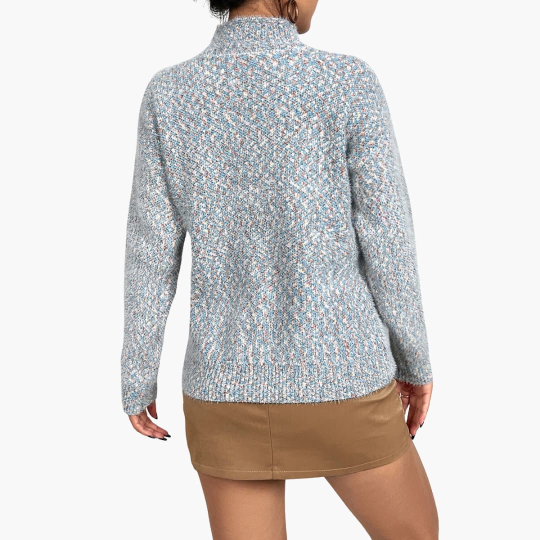 Pull de Noël femme à col montant