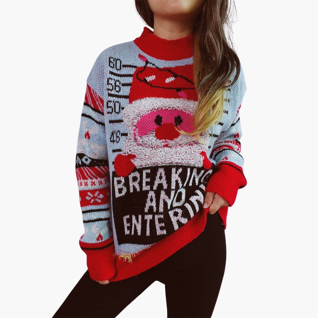 Pull de Noël pour femme avec motif du Père Noël