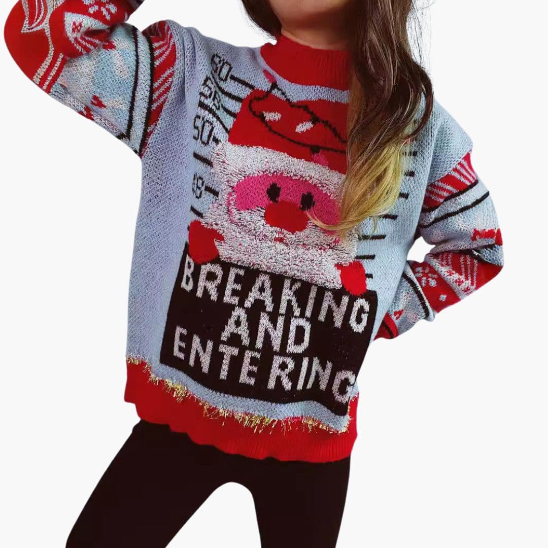 Pull de Noël pour femme avec motif du Père Noël