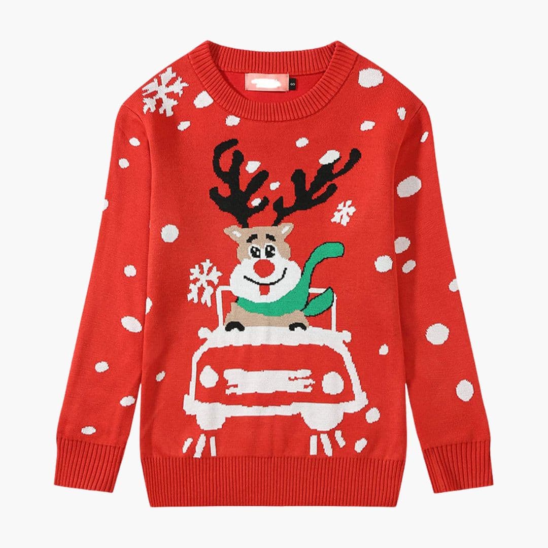 Naisten joulupaita porokuvioilla