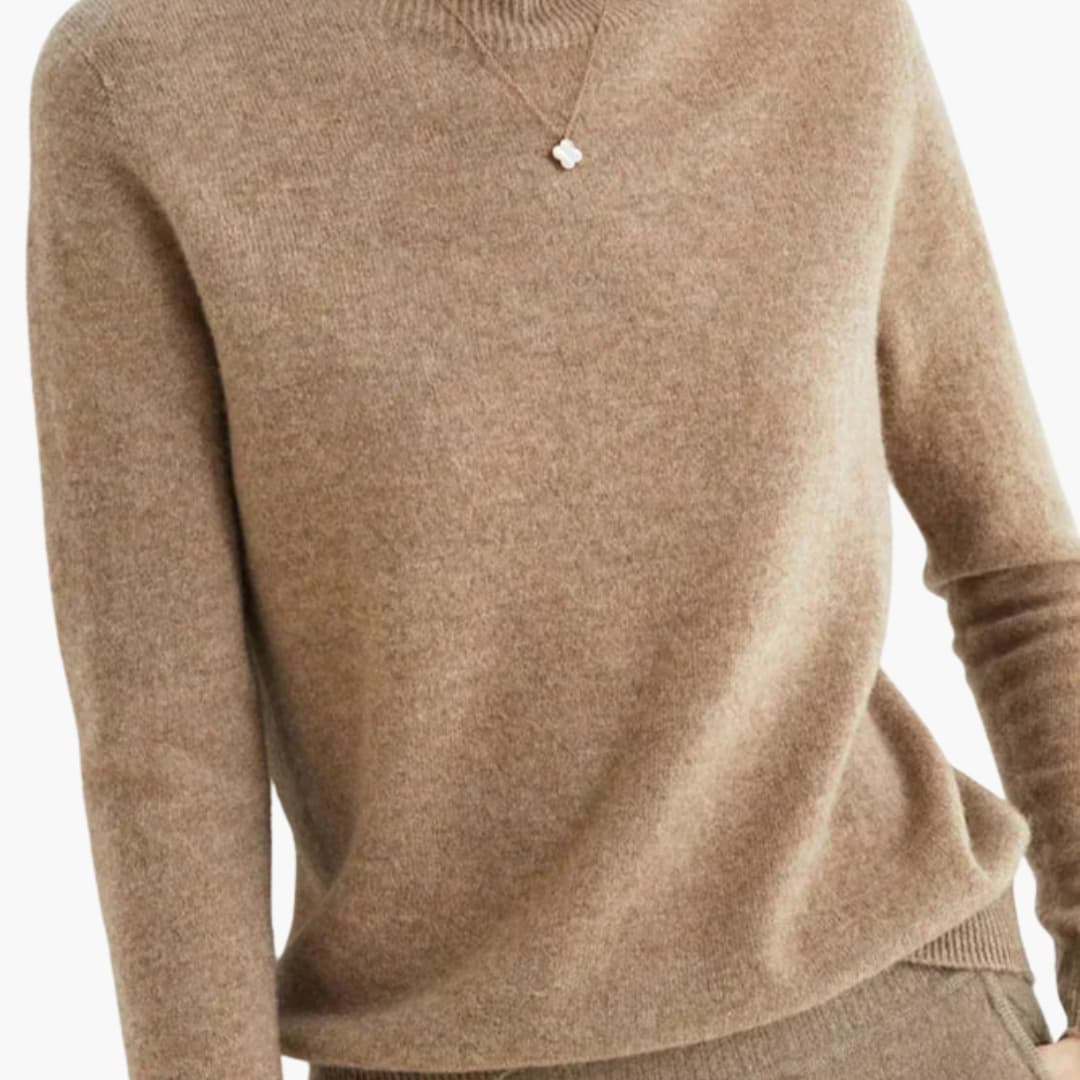 Suéter de cachemira de lujo para mujer con superficie tejida suave