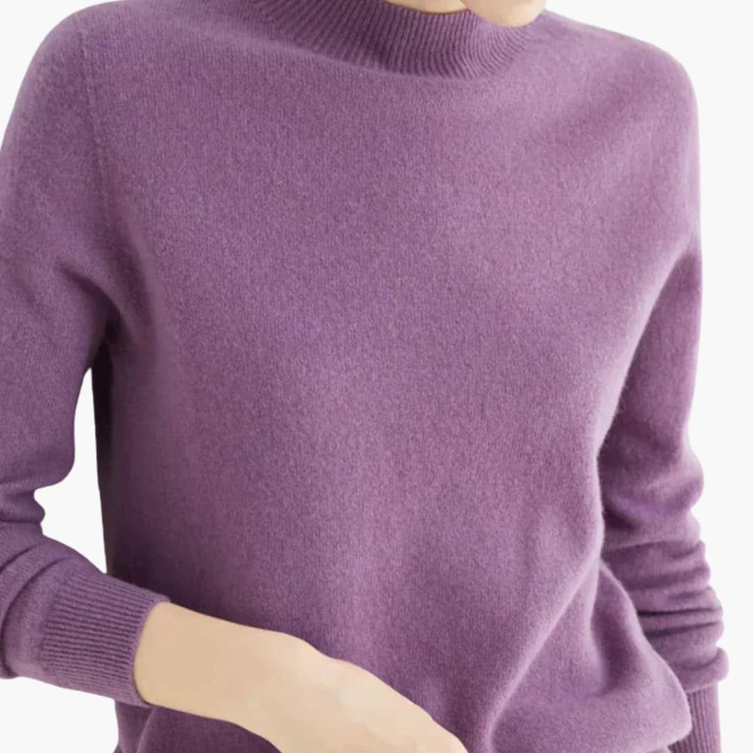 Suéter de cachemira de lujo para mujer con superficie tejida suave