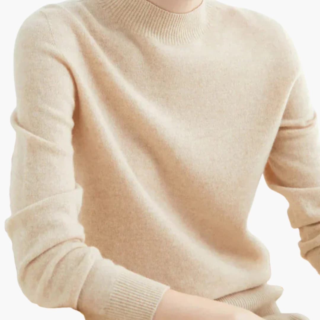 Suéter de cachemira de lujo para mujer con superficie tejida suave