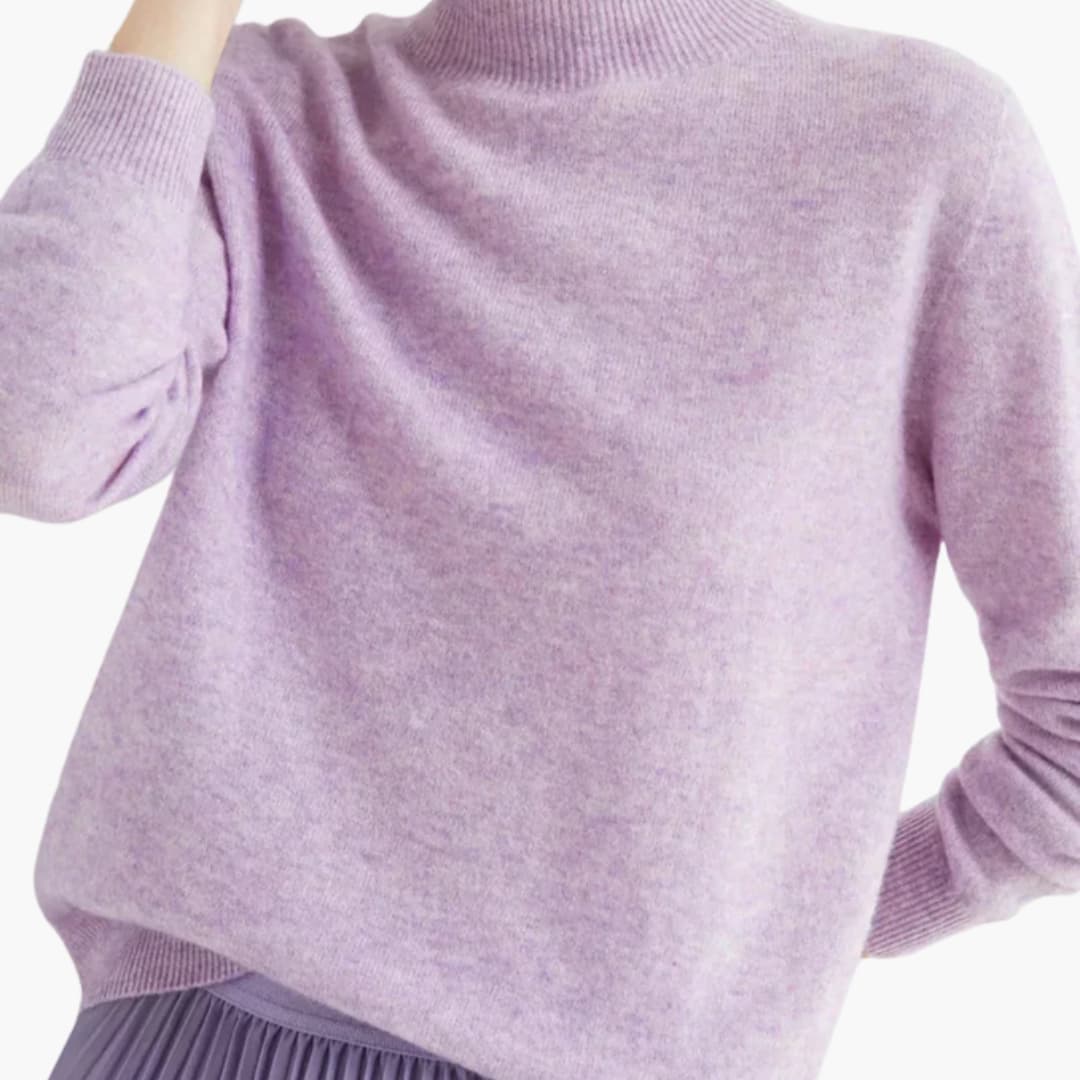 Suéter de cachemira de lujo para mujer con superficie tejida suave