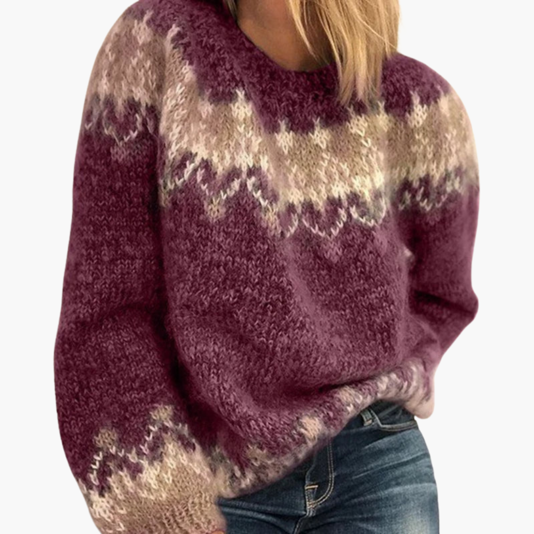 Pull en maille à motif nordique pour femme