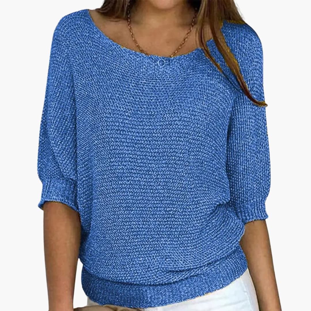 Pull en maille femme avec large encolure