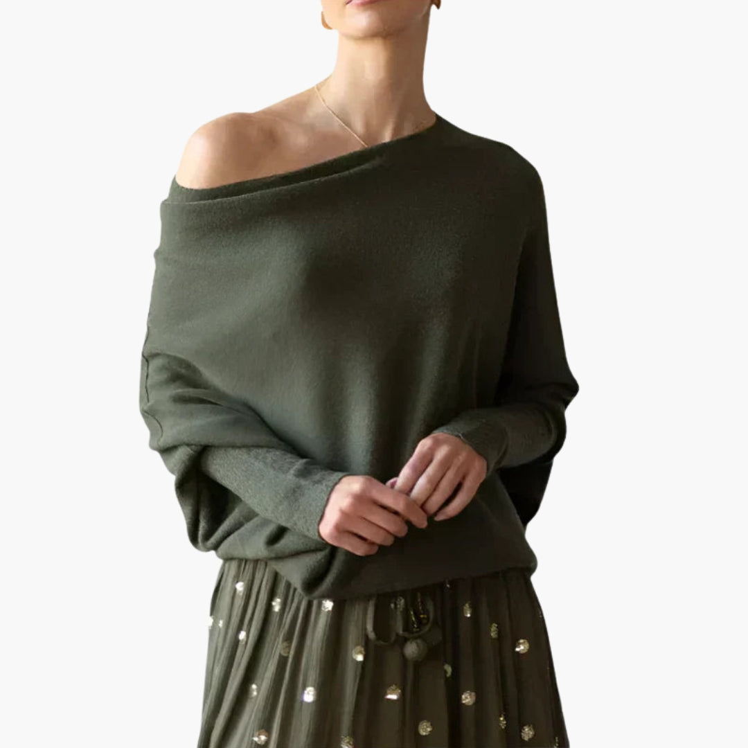 Maglione donna con scollo ampio e maniche lunghe