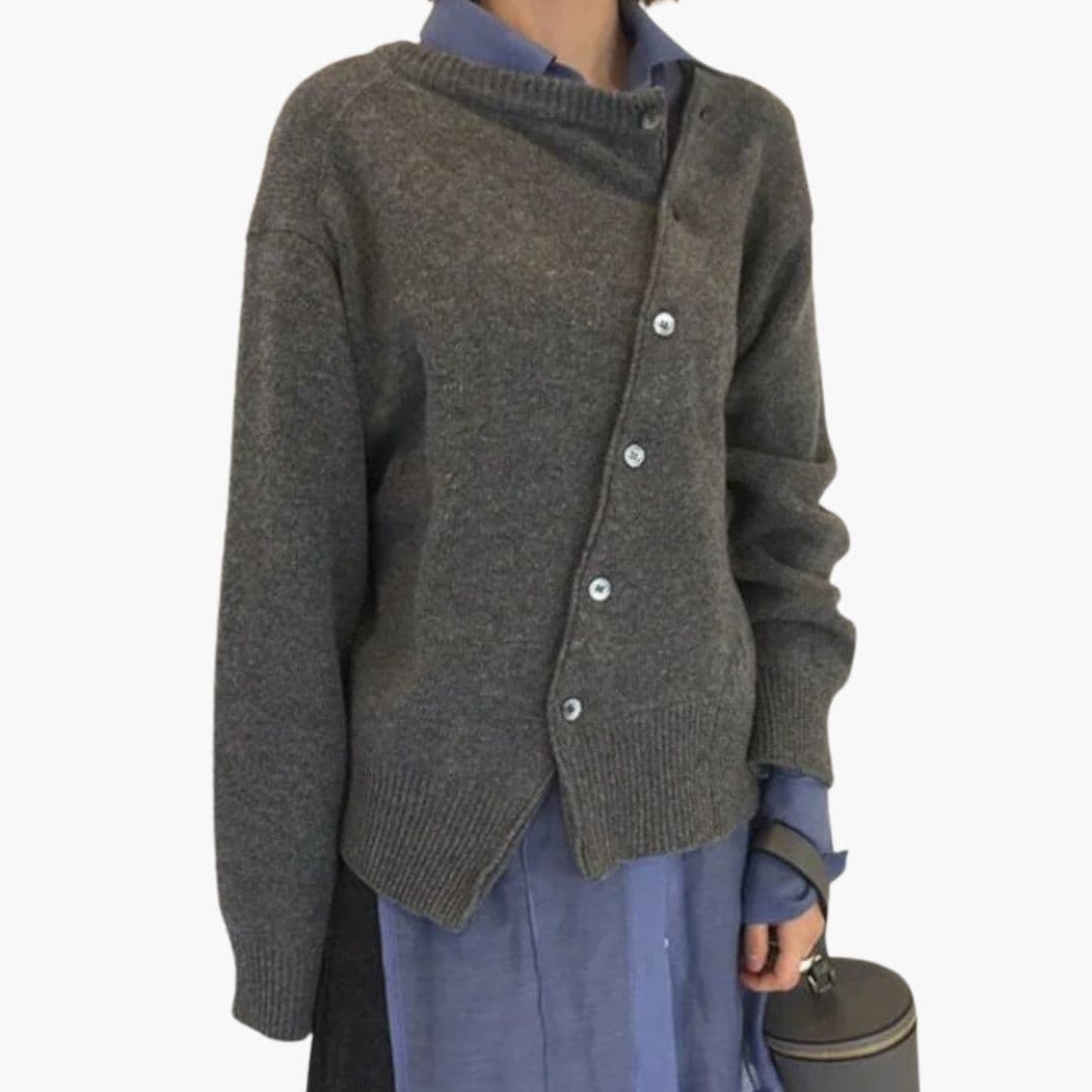 Suéter de mujer con cierre asimétrico de botones