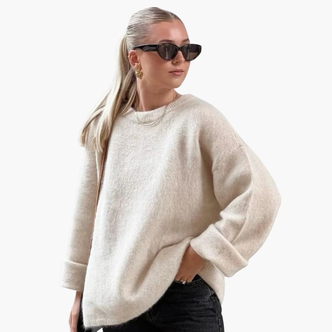 Pull femme avec col rond