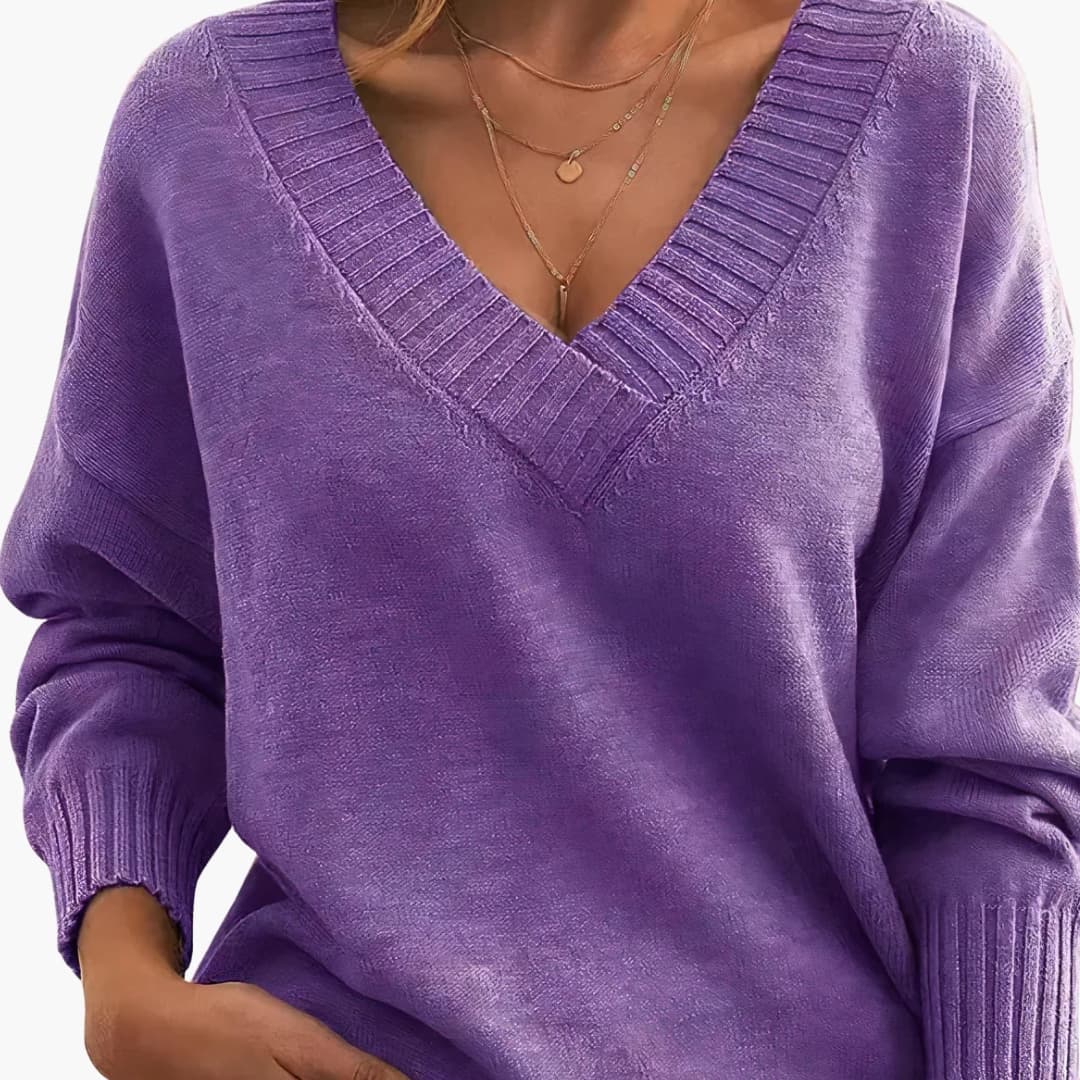 Camisola de mulher com decote redondo e corte regular