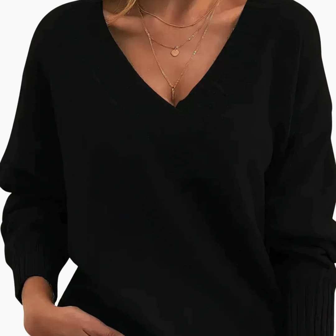 Camisola de mulher com decote redondo e corte regular