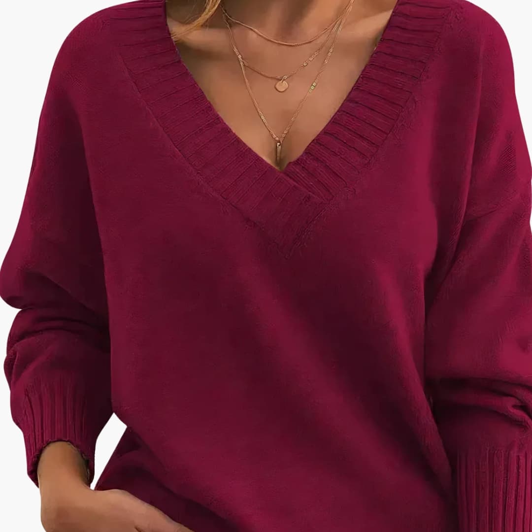 Camisola de mulher com decote redondo e corte regular