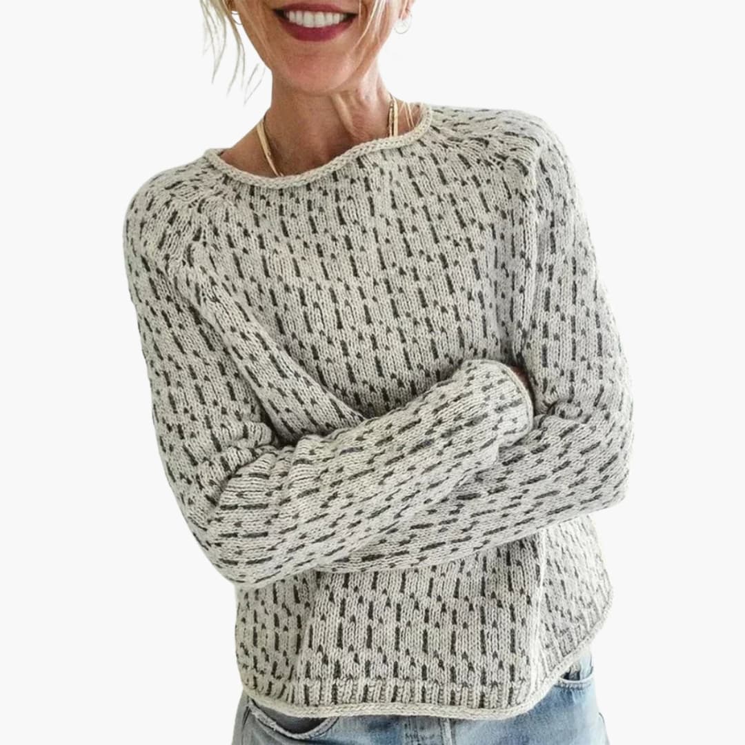 Pull femme avec col rond et manches longues