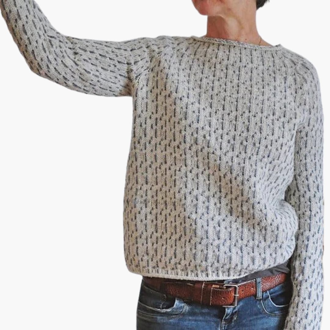Pull femme avec col rond et manches longues