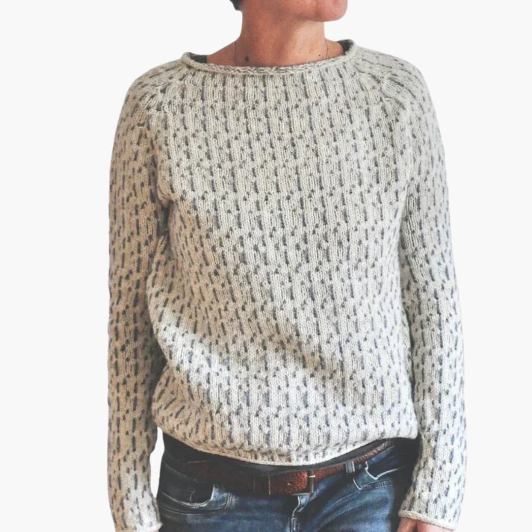 Pull femme avec col rond et manches longues