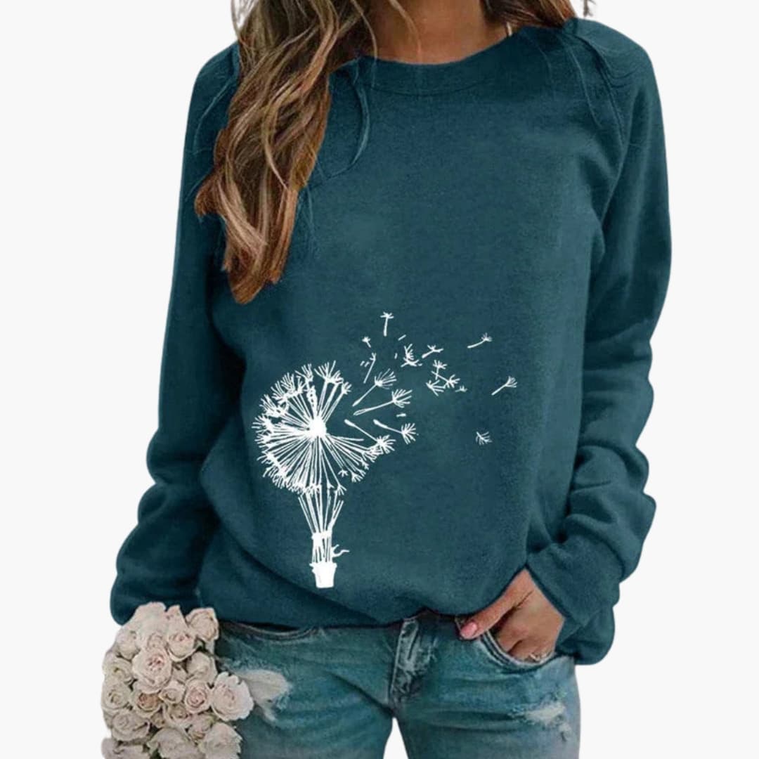 Damestrui met ronde hals en gebreide oppervlakte