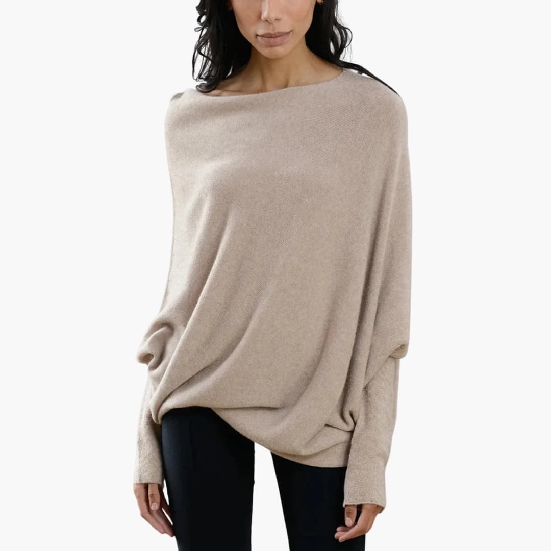 Pull femme avec encolure convertible