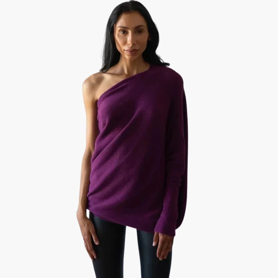 Pull femme avec encolure convertible