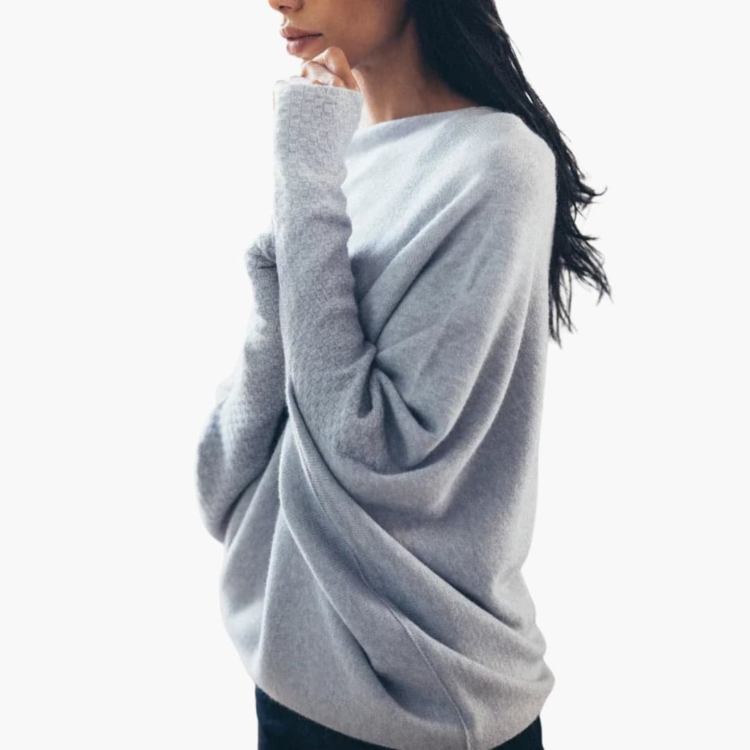 Pull femme avec encolure convertible
