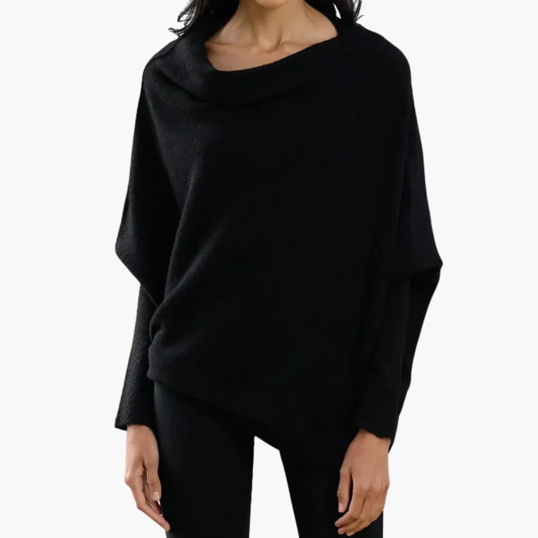 Pull femme avec encolure convertible