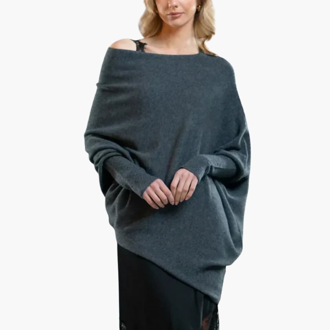 Pull femme avec encolure convertible