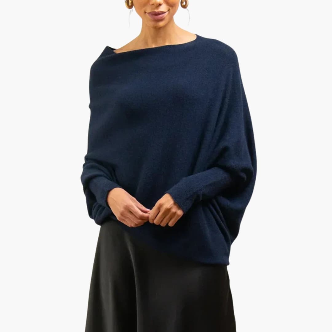 Pull femme avec encolure convertible