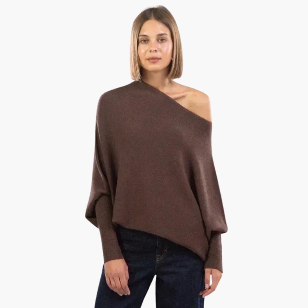 Pull femme avec encolure convertible