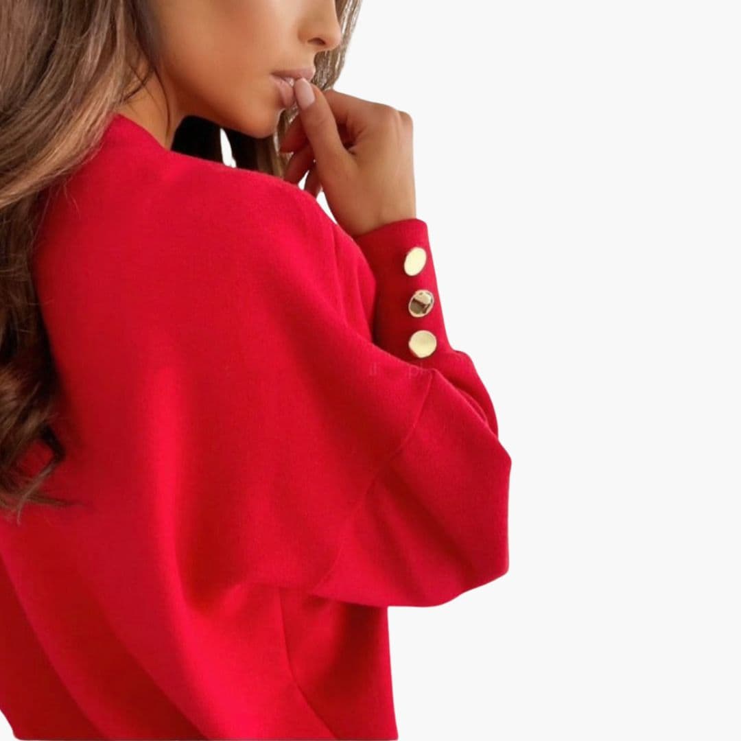 Pull femme col V avec épaules tombantes