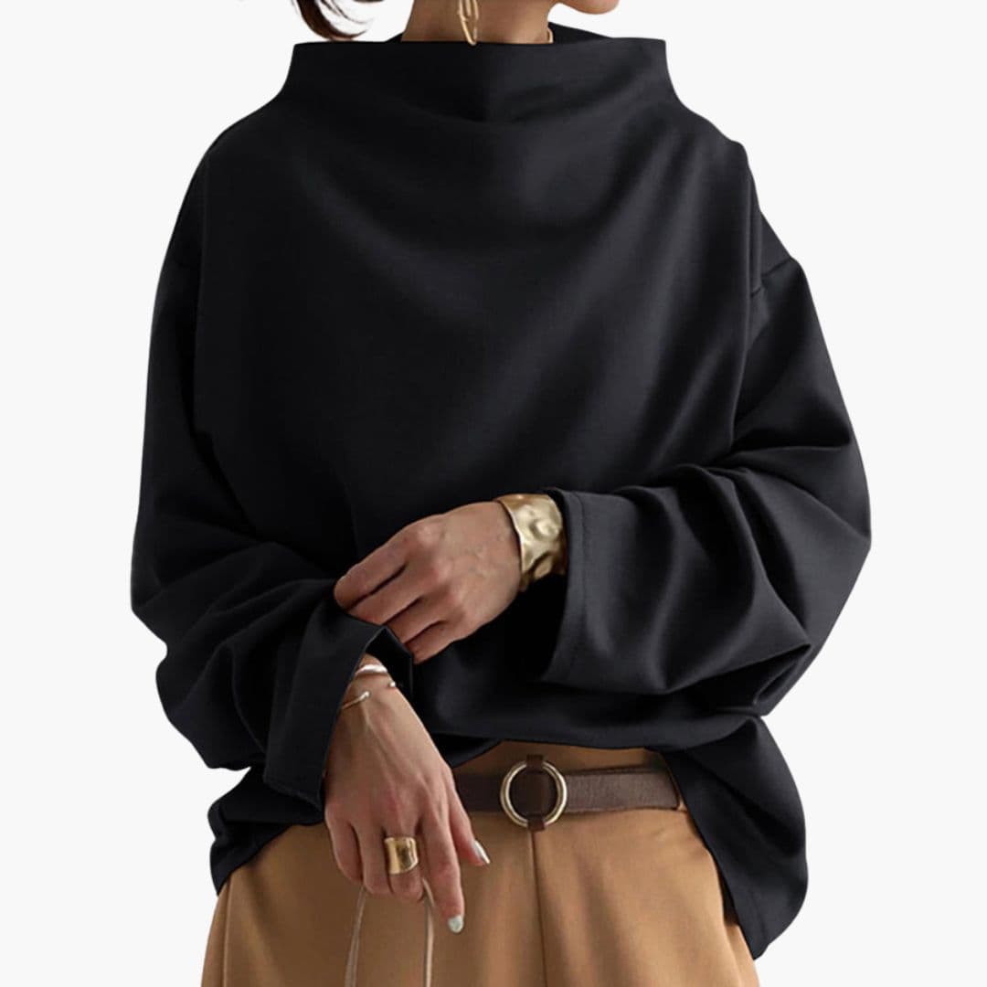 Camiseta de mujer con cuello barco y mangas largas