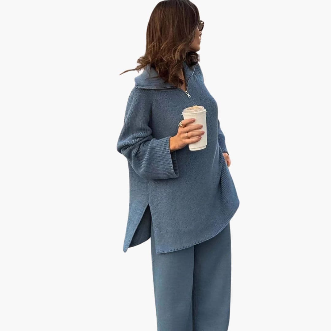 Sudadera de mujer de corte amplio con media cremallera