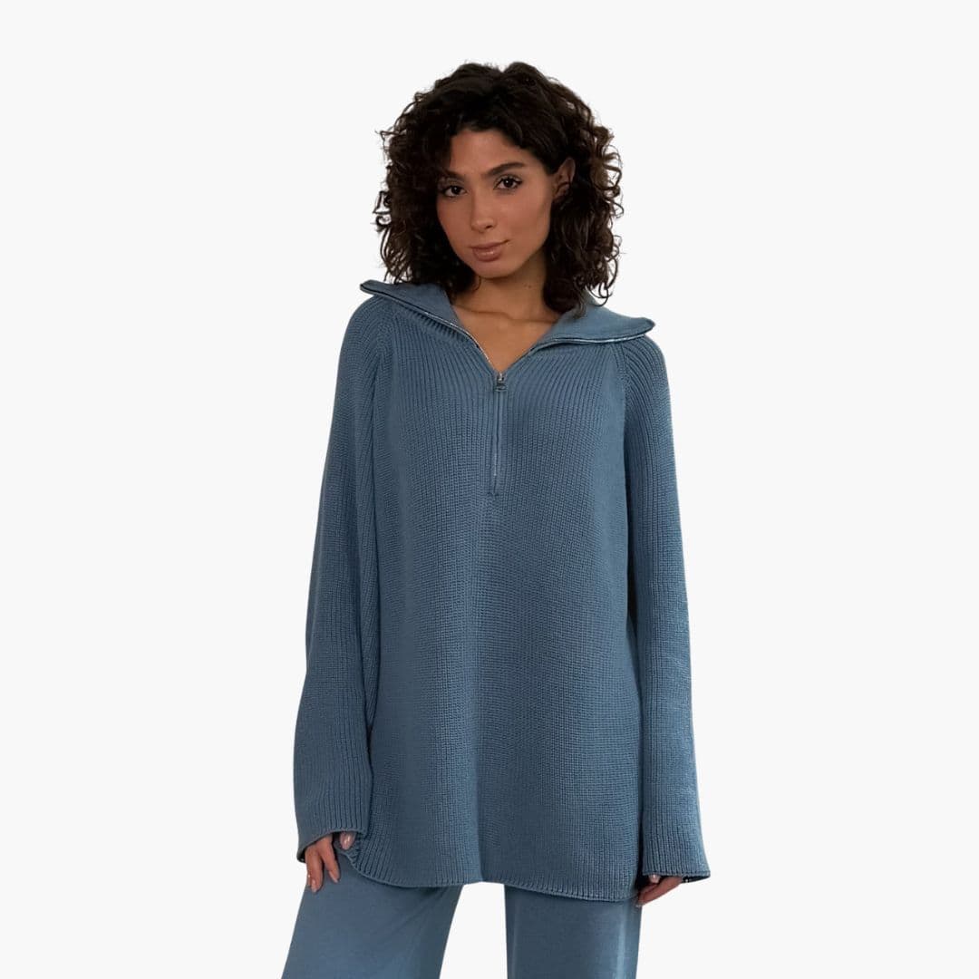 Sudadera de mujer de corte amplio con media cremallera