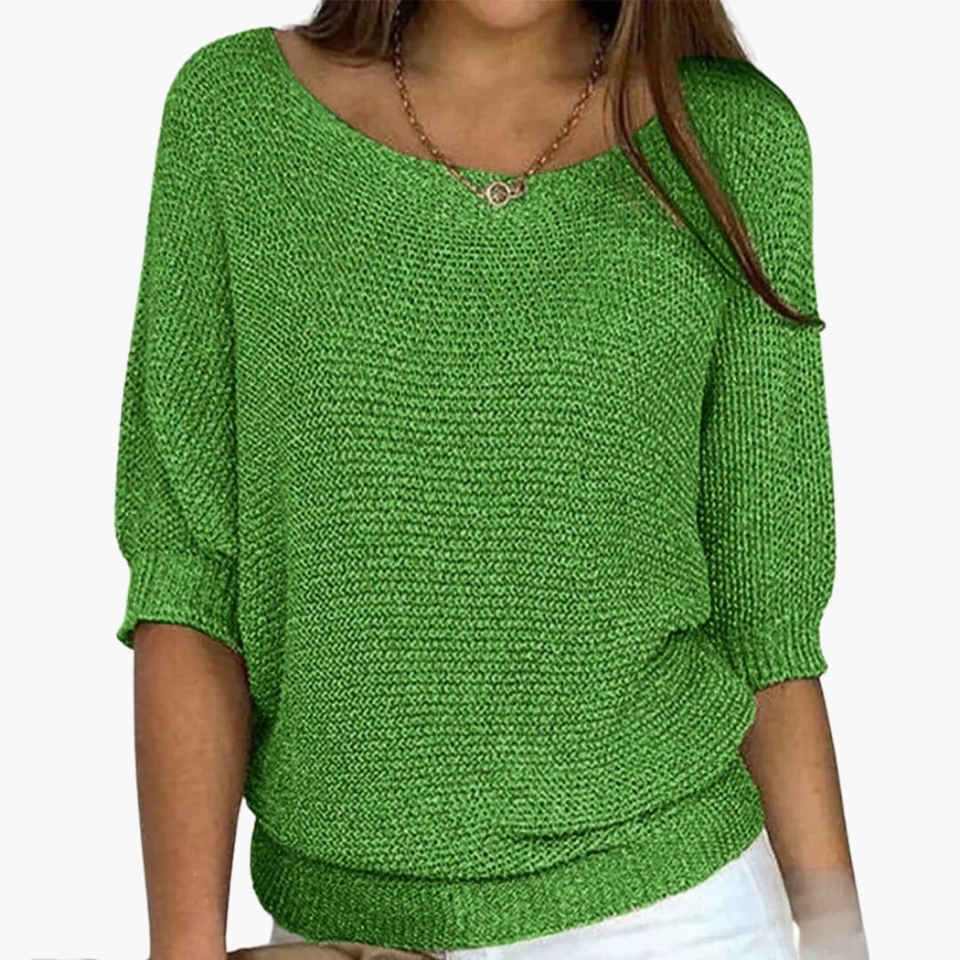 Camisola de malha para mulher com gola larga